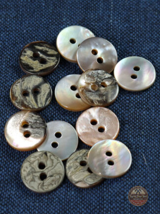 貝ボタン 蝶貝 茶 20個セット